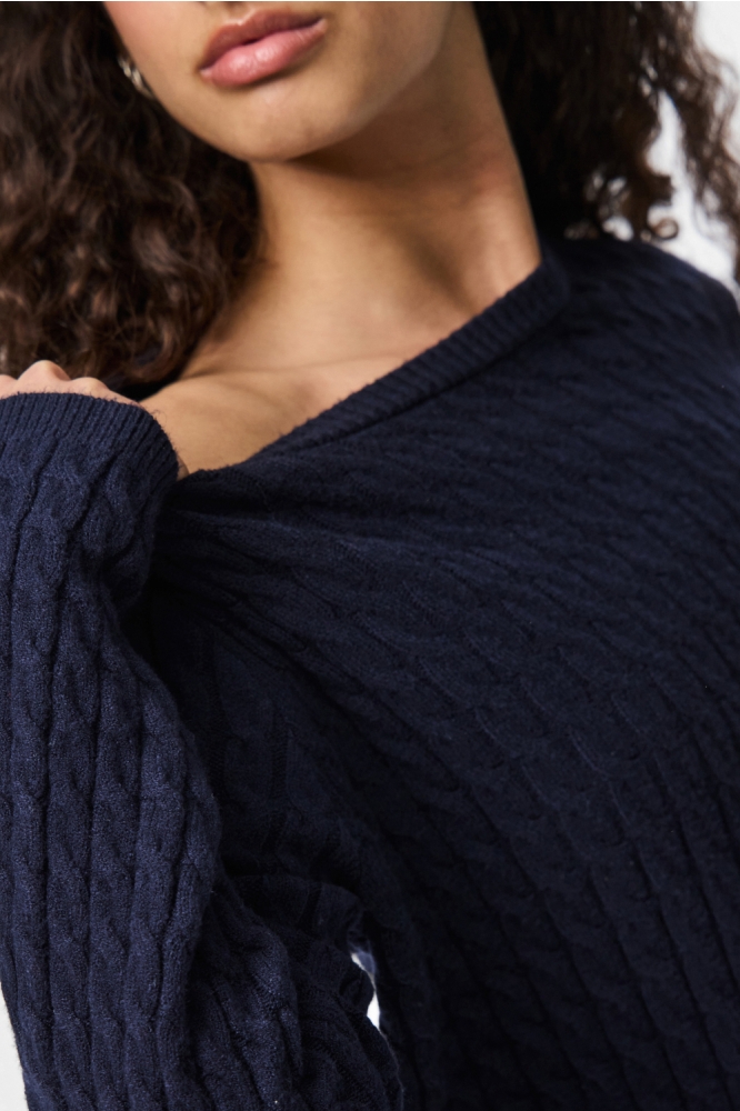 PCFIA LS CABLE KNIT NOOS BC 17158899 MARITIME BLUE